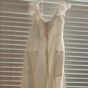 White linen a line dress